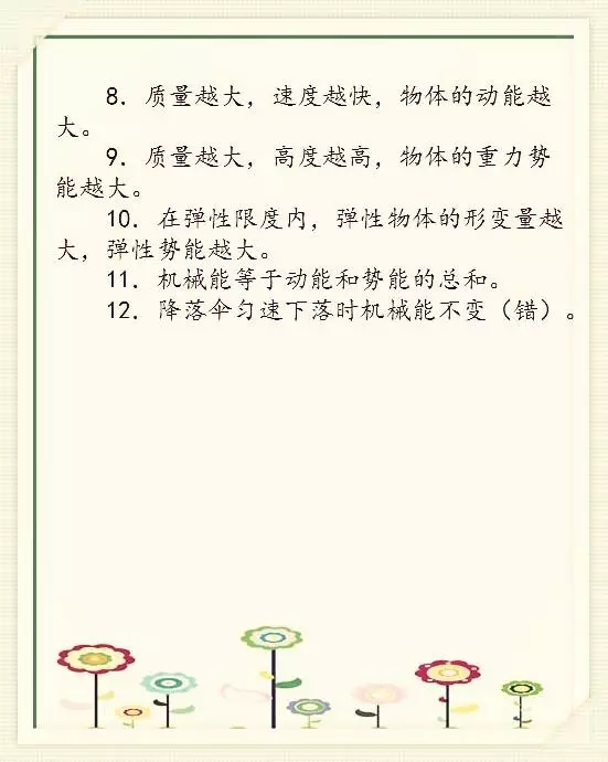 初中物理知识点总结图初中物理14张知识点笔记图片