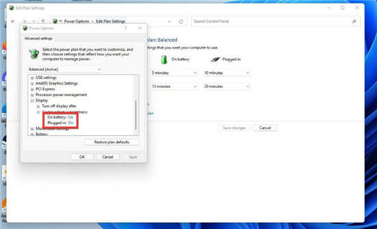 Win11如何通过控制面板关闭自适应亮度? Win11如何通过控制面板关闭自适应亮度