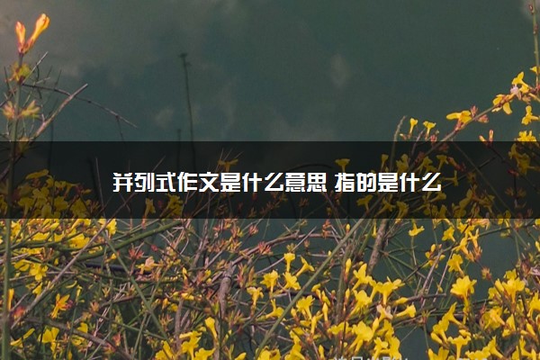 2022年最新并列式作文是什么意思 指的是什么 2022年最新并列式作文是什么意思 指的是什么