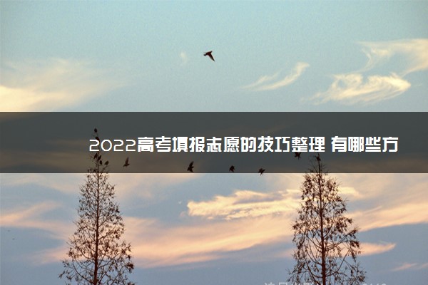 2022年最新2022高考填报志愿的技巧整理 有哪些方法 2022年最新2022高考填报志愿的技巧整理 有哪些方法