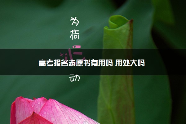 2022年最新高考报名志愿书有用吗 用处大吗 2022年最新高考报名志愿书有用吗 用处大吗