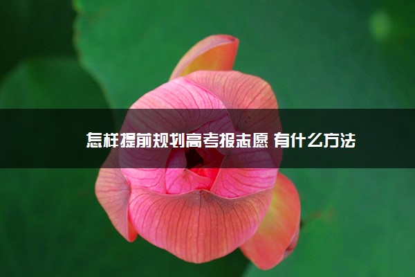 2022年最新怎样提前规划高考报志愿 有什么方法 2022年最新怎样提前规划高考报志愿 有什么方法