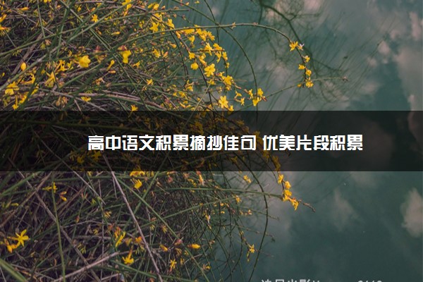 2022年最新高中语文积累摘抄佳句 优美片段积累 2022年最新高中语文积累摘抄佳句 优美片段积累