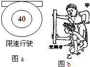 某司机乙驾驶一辆卡车正以一定速度在平直公路上匀速行驶.经过图a所示的限速牌标志为40km/h的位置时,突然发现离它25.5m处停着一辆正在维修的小轿车时,当该司 魔方格