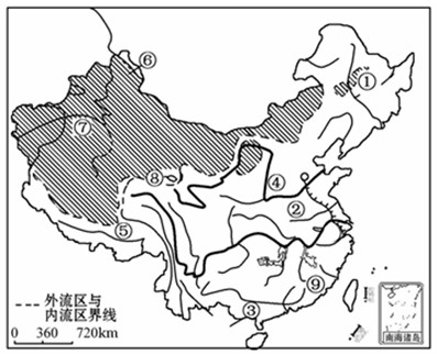 读我国内流区和外流区图,完成下列要求。图中斜线部分是_______区,它的面积占全国的_____,水量不足全国的_______。外流 读我国内流区和外流区图,完成下列要求。图中斜线部分是_______区,它的面积占全国的_____,水量不足全国的_______。外流