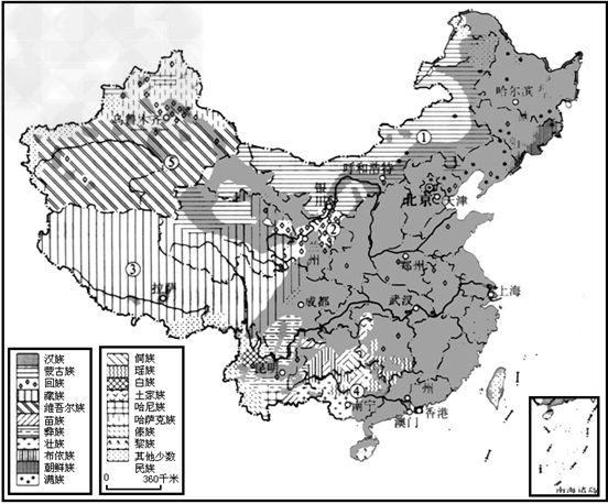 读“中国民族分布图”,回答: 图中我国少数民族自治区的名称:①____________,②____________,③__________ 读“中国民族分布图”,回答: 图中我国少数民族自治区的名称:①____________,②____________,③__________
