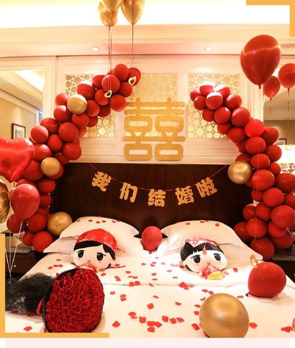 气球装饰婚房布置图片 气球装饰婚房布置图片