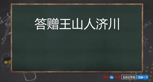 答赠王山人济川