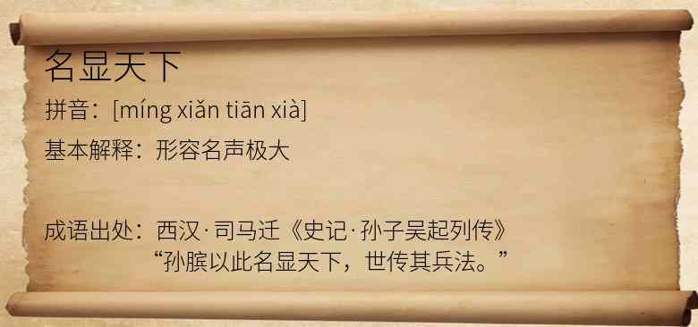 名显天下