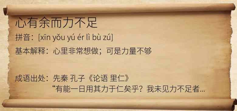 心有余而力不足