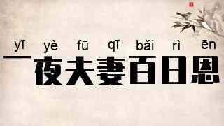 一夜夫妻百日恩