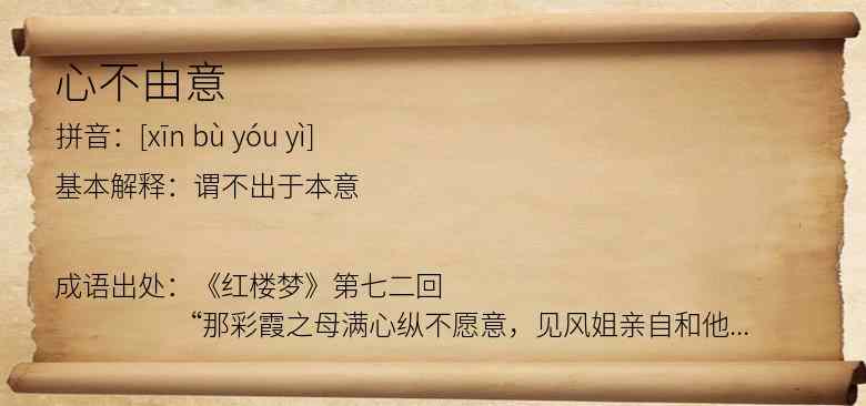 心不由意