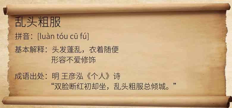 乱头粗服