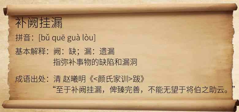 补阙挂漏