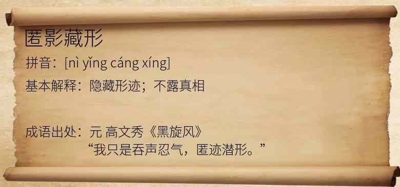 匿影藏形