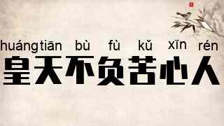 皇天不负苦心人