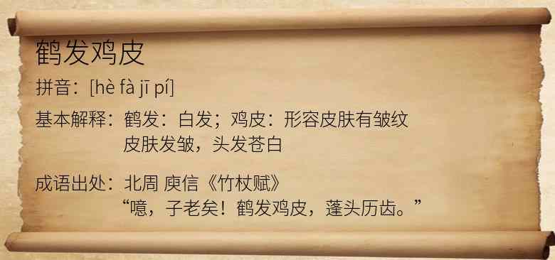 鹤发鸡皮
