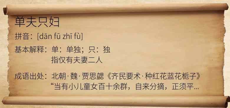单夫只妇