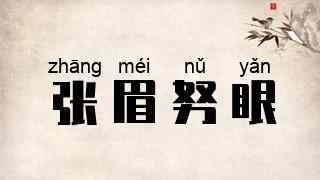 张眉努眼