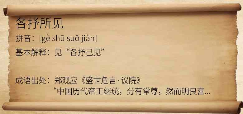 各抒所见