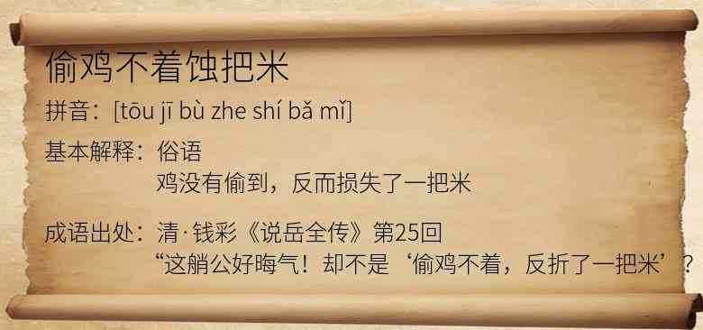 偷鸡不着蚀把米
