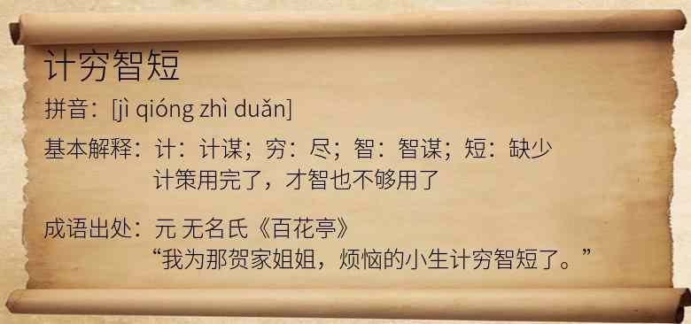 计穷智短