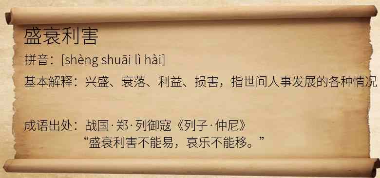 盛衰利害