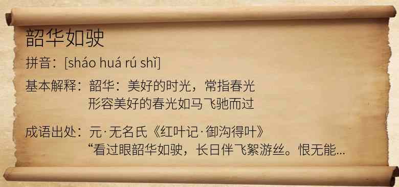 韶华如驶