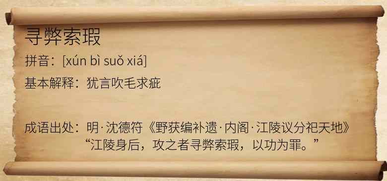 寻弊索瑕