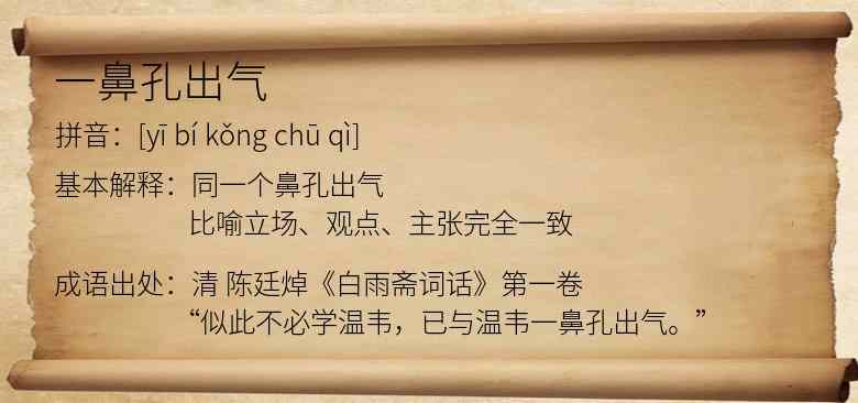 一鼻孔出气