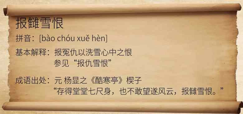 报雠雪恨