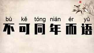 不可同年而语