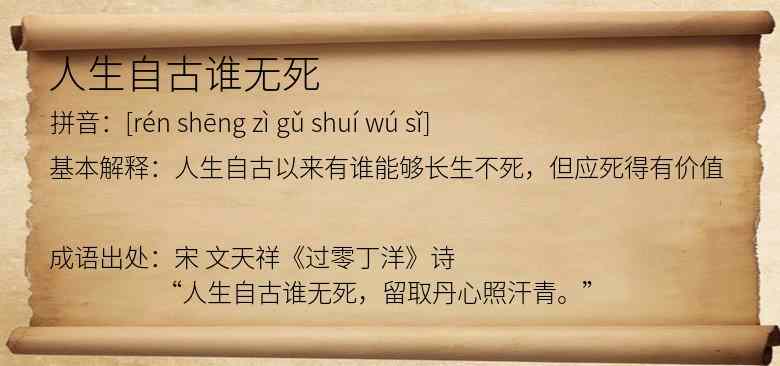 人生自古谁无死