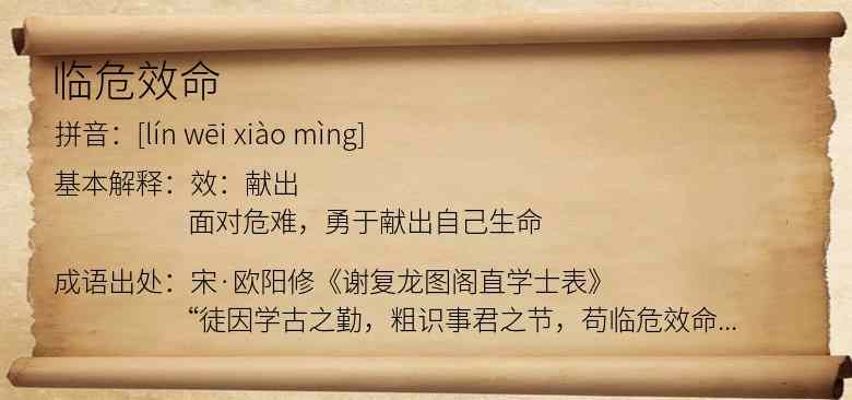 临危效命