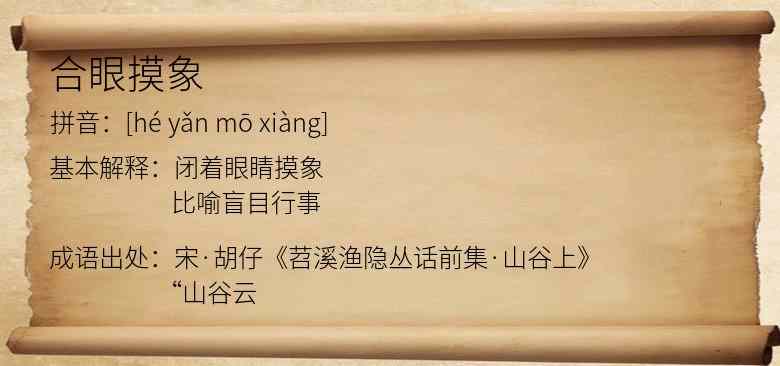 合眼摸象