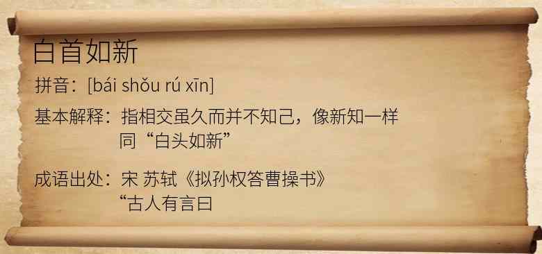 白首如新