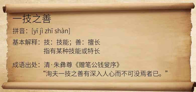 一技之善