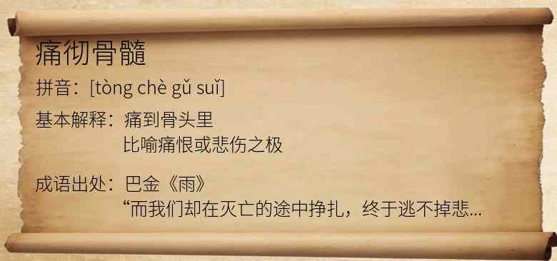 痛彻骨髓