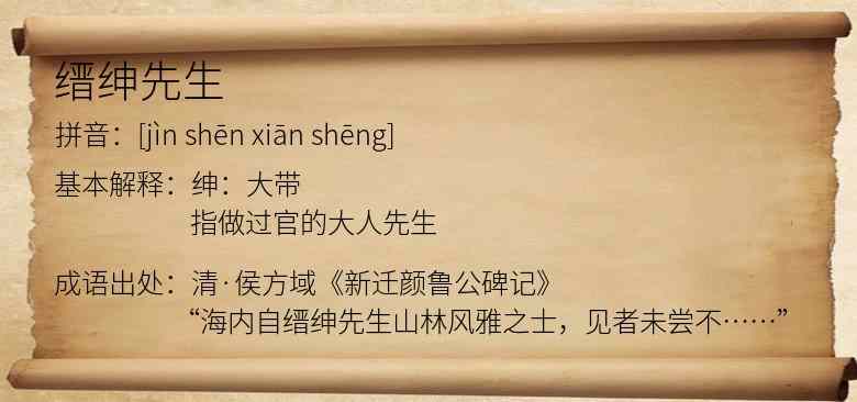 缙绅先生