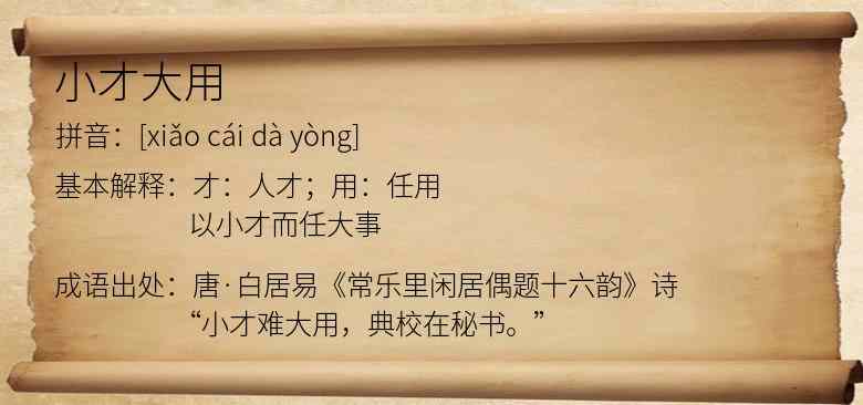 小才大用
