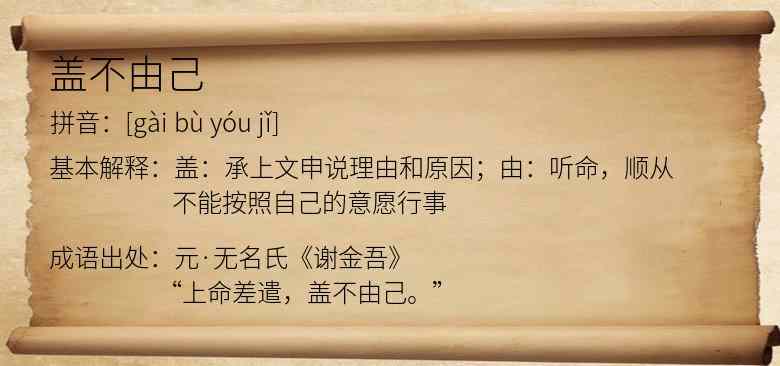 盖不由己