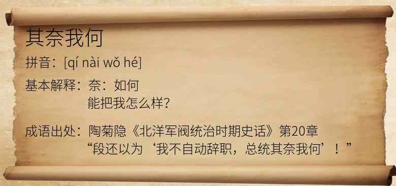 其奈我何