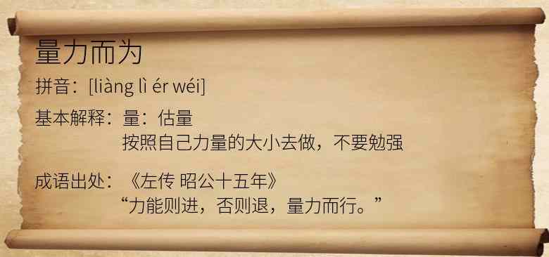 量力而为
