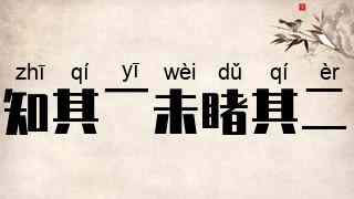 知其一未睹其二