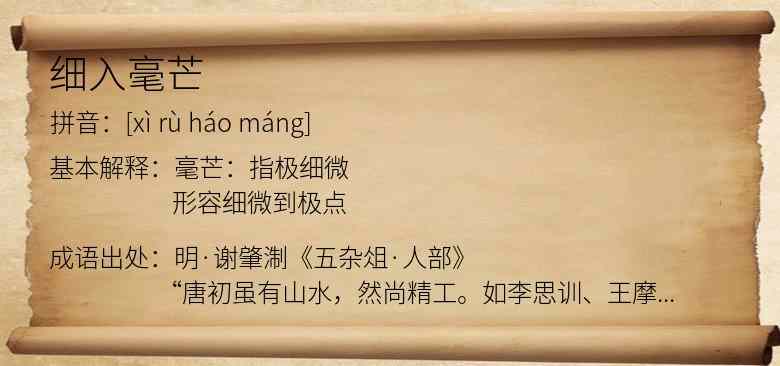 细入毫芒