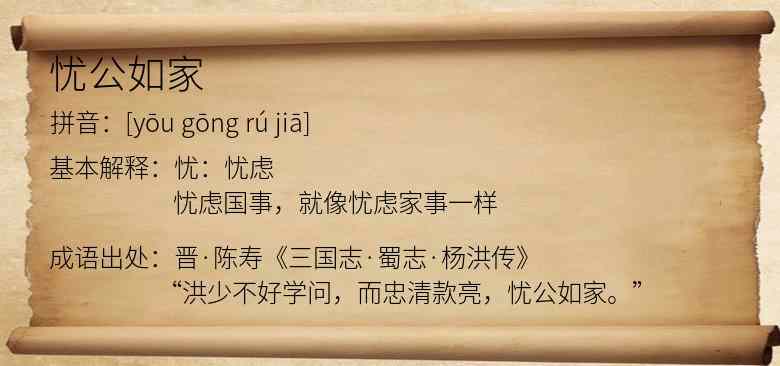 忧公如家