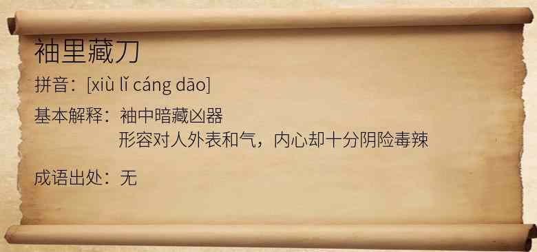 袖里藏刀