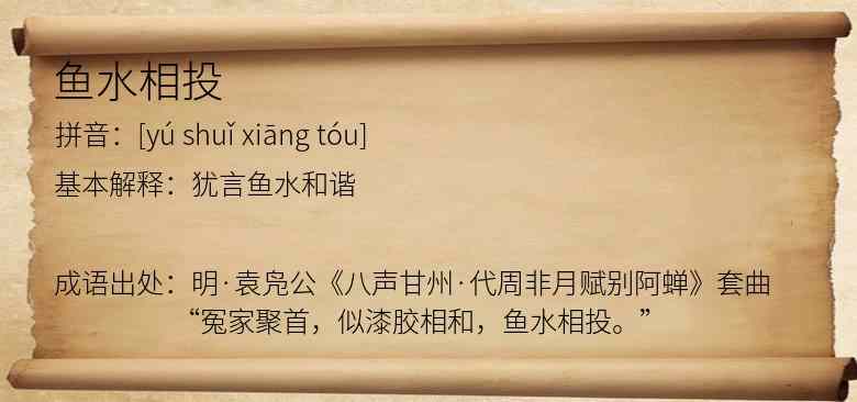鱼水相投