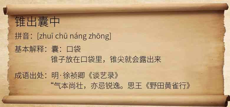 锥出囊中