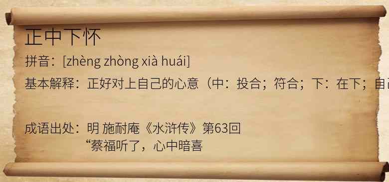 正中下怀